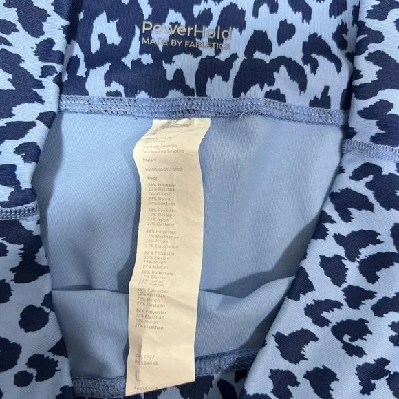 Fabletics On-The-Go PowerHold High-Waisted Legging Womens Blue Marina Sahara L - Picture 5 of 10